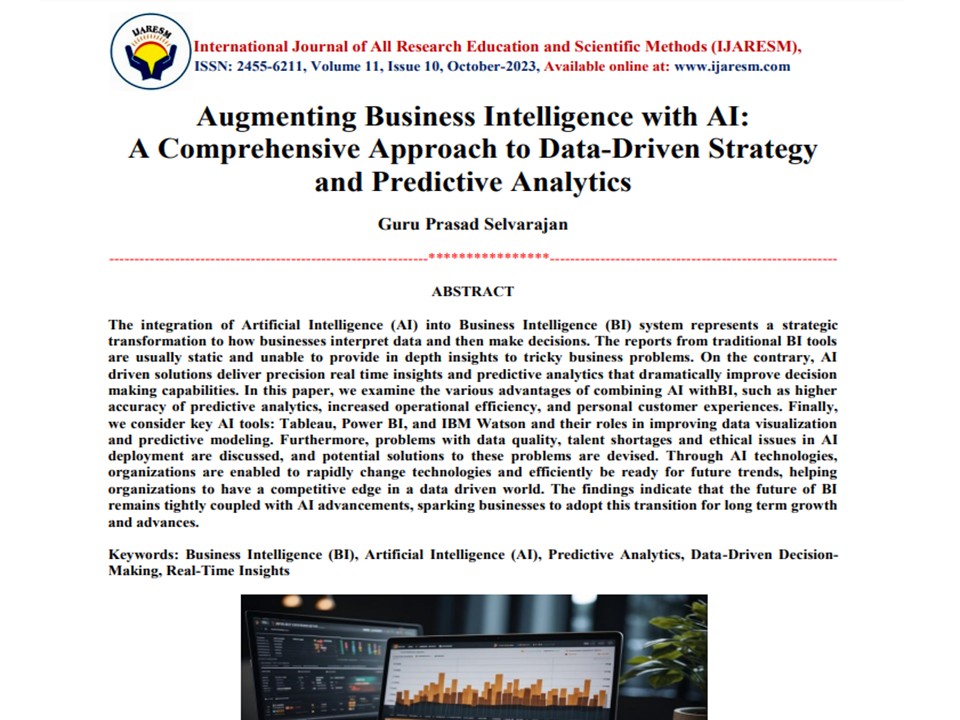 Article: Augmenting Business Intelligence with AI: A Comprehensive Approach to Data-Driven Strategy and Predictive Analytics