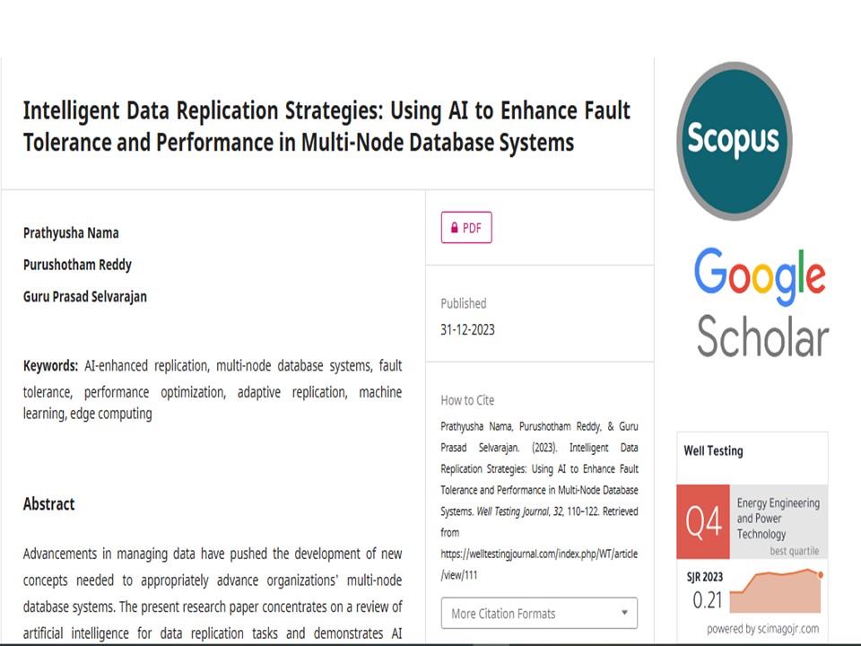 Article: Intelligent Data Replication Strategies: Using AI to Enhance Fault Tolerance and Performance in Multi-Node Database Systems